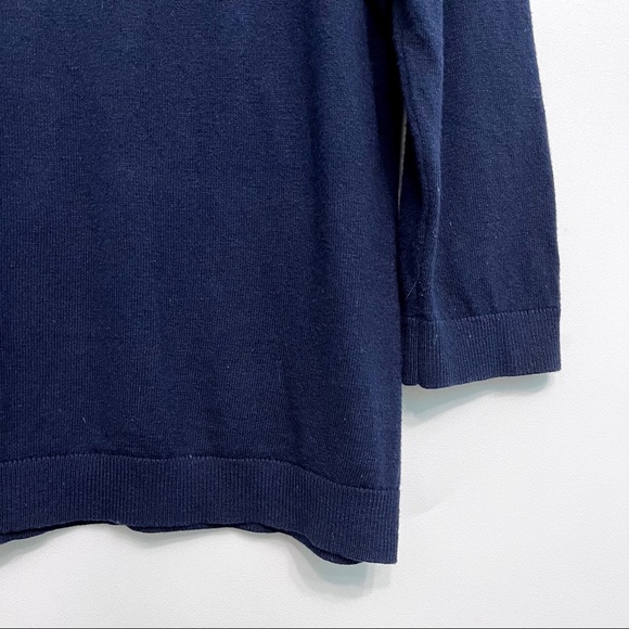 talbots | seashore embroidered crewneck sweater crab anchor nautical navy m - Picture 8 of 12